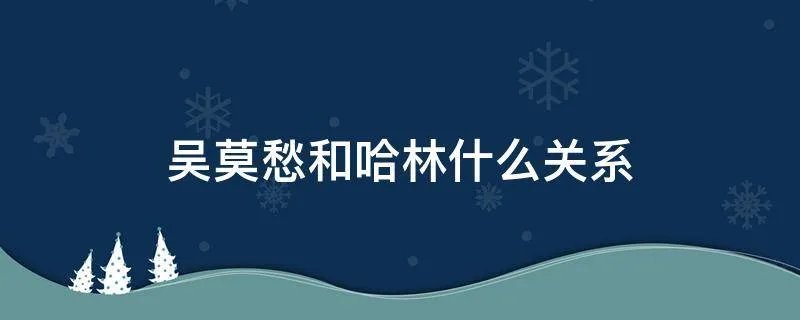 吴莫愁和哈林什么关系