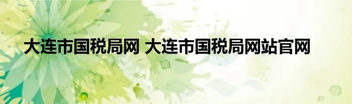 大连市国税局网 大连市国税局网站官网