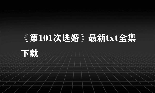 《第101次逃婚》最新txt全集下载