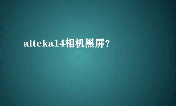alteka14相机黑屏？