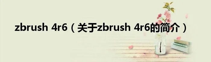zbrush 4r6（关于zbrush 4r6的简介）