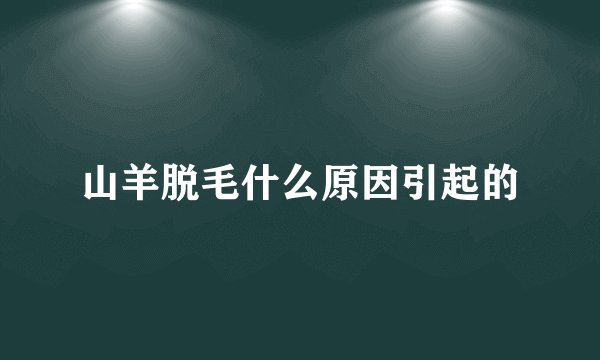 山羊脱毛什么原因引起的