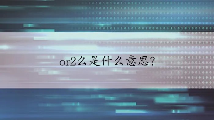 or2么是什么意思？