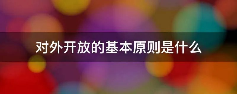 对外开放的基本原则是什么
