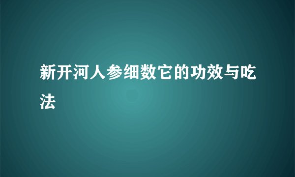 新开河人参细数它的功效与吃法