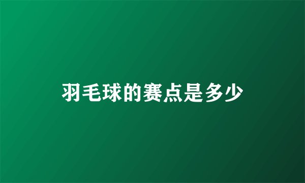 羽毛球的赛点是多少