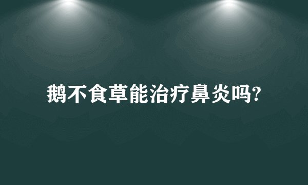 鹅不食草能治疗鼻炎吗?