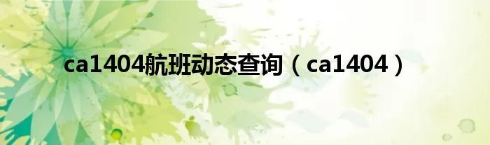 ca1404航班动态查询(ca1404)