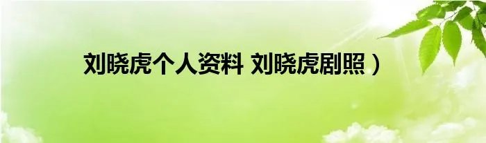 刘晓虎个人资料 刘晓虎剧照）