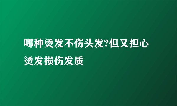 哪种烫发不伤头发?但又担心烫发损伤发质