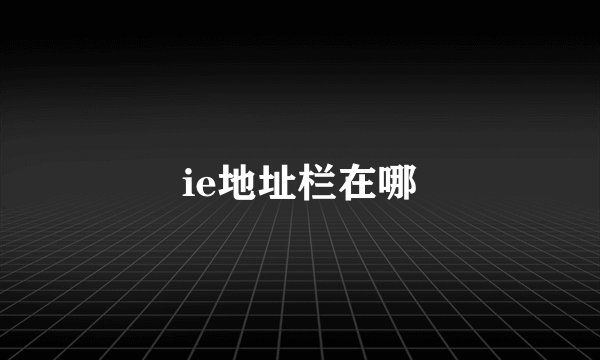 ie地址栏在哪