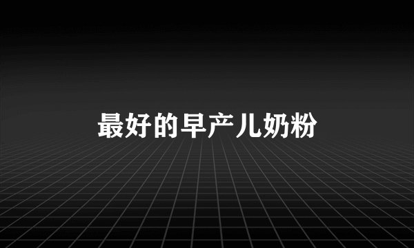 最好的早产儿奶粉