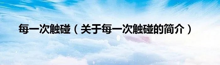 每一次触碰（关于每一次触碰的简介）