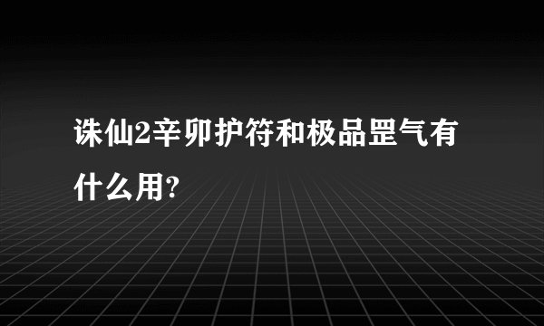 诛仙2辛卯护符和极品罡气有什么用?