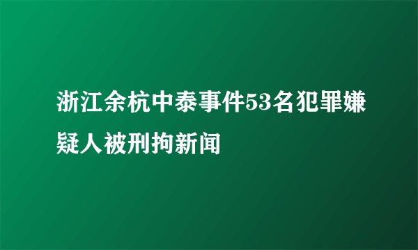 浙江余杭中泰事件53名犯罪嫌疑人被刑拘新闻
