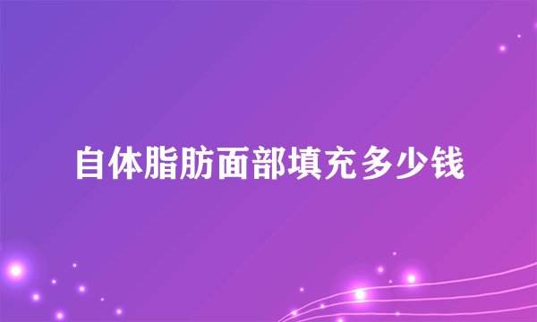 自体脂肪面部填充多少钱