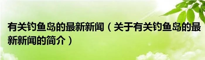 有关钓鱼岛的最新新闻（关于有关钓鱼岛的最新新闻的简介）