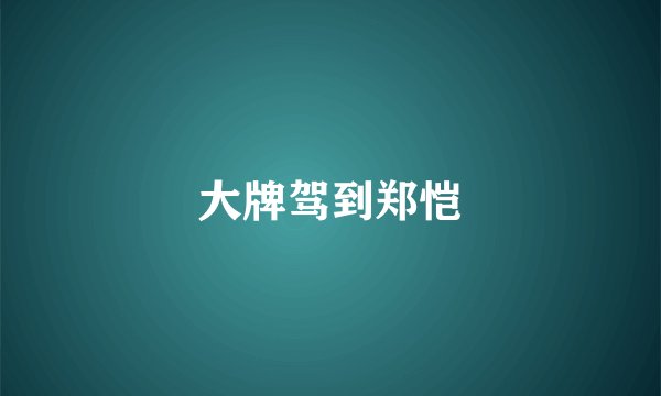 大牌驾到郑恺