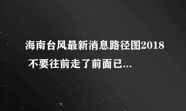 海南台风最新消息路径图2018 不要往前走了前面已经被淹了