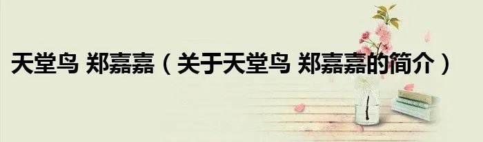 天堂鸟 郑嘉嘉（关于天堂鸟 郑嘉嘉的简介）
