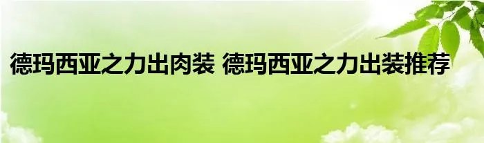 德玛西亚之力出肉装 德玛西亚之力出装推荐