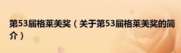 第53届格莱美奖（关于第53届格莱美奖的简介）