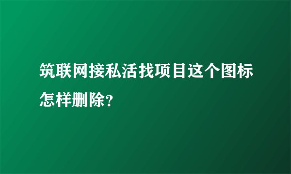 筑联网接私活找项目这个图标怎样删除？
