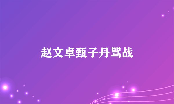 赵文卓甄子丹骂战