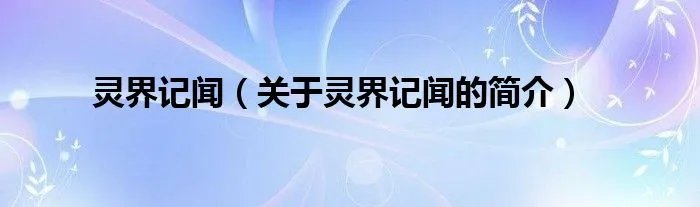 灵界记闻（关于灵界记闻的简介）