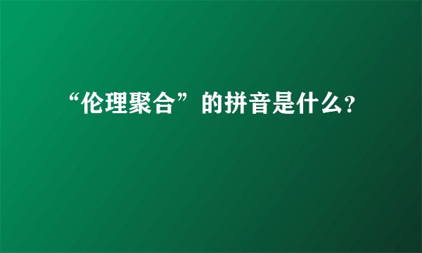 “伦理聚合”的拼音是什么？