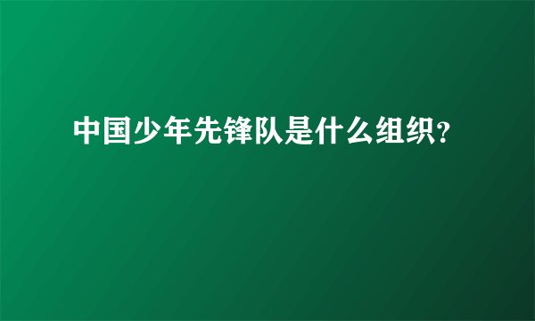 中国少年先锋队是什么组织？