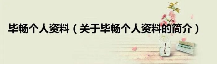 毕畅个人资料（关于毕畅个人资料的简介）