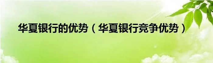 华夏银行的优势（华夏银行竞争优势）