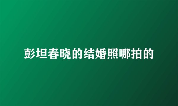 彭坦春晓的结婚照哪拍的