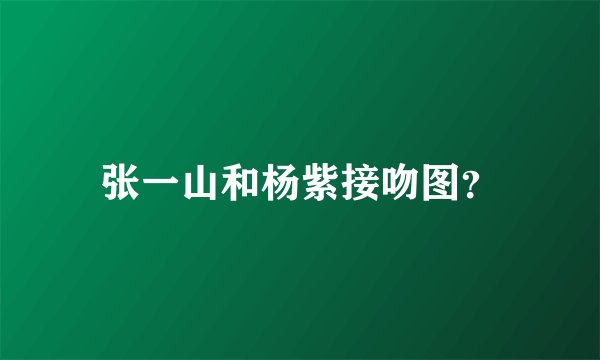 张一山和杨紫接吻图？