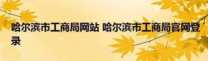 哈尔滨市工商局网站 哈尔滨市工商局官网登录