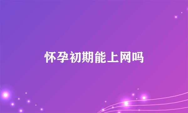 怀孕初期能上网吗