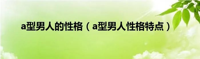 a型男人的性格（a型男人性格特点）