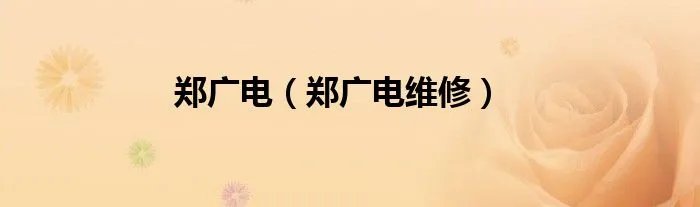 郑广电（郑广电维修）