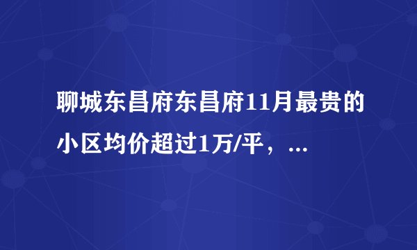 聊城东昌府东昌府11月最贵的小区均价超过1万/平，均价9175元/平