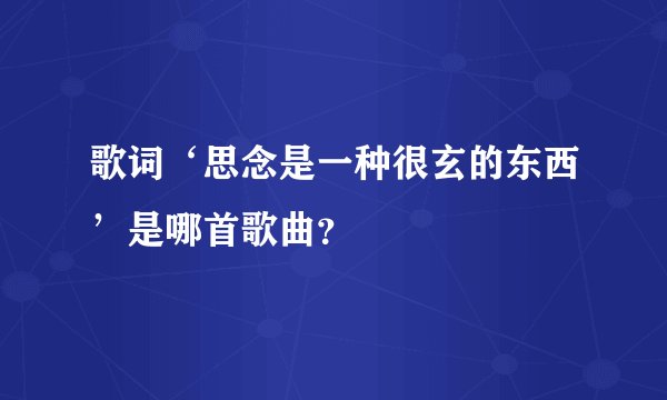 歌词‘思念是一种很玄的东西’是哪首歌曲？