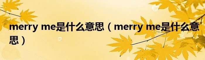 merry me是什么意思（merry me是什么意思）