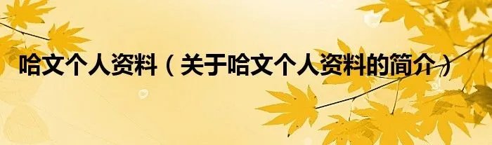 哈文个人资料（关于哈文个人资料的简介）