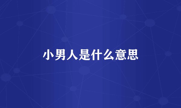 小男人是什么意思