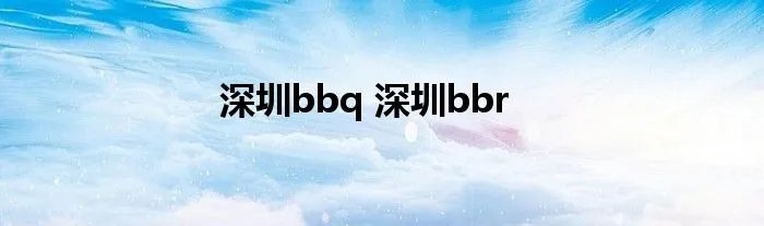 深圳bbq 深圳bbr