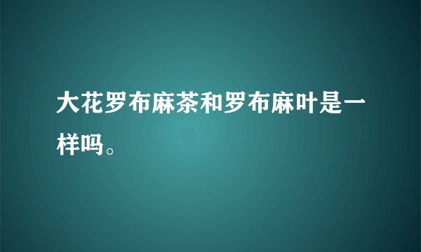 大花罗布麻茶和罗布麻叶是一样吗。