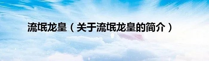 流氓龙皇（关于流氓龙皇的简介）
