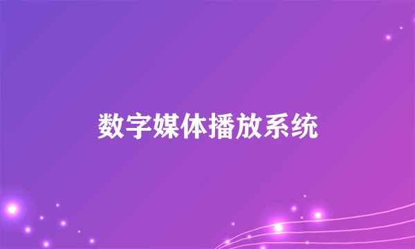 数字媒体播放系统