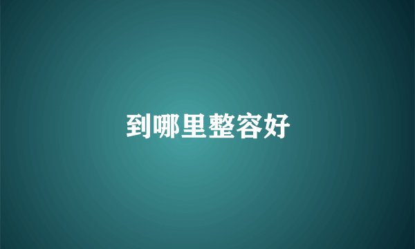 到哪里整容好