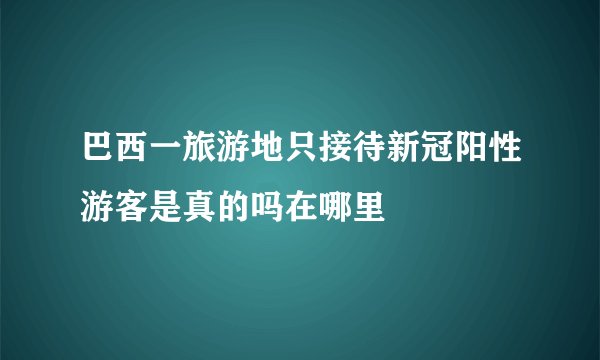 巴西一旅游地只接待新冠阳性游客是真的吗在哪里